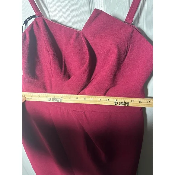 City Chic Curvy Sassy V Dress Elegant Party Event Wedding Plus Sexy Wine Red 12 - Picture 6 of 8